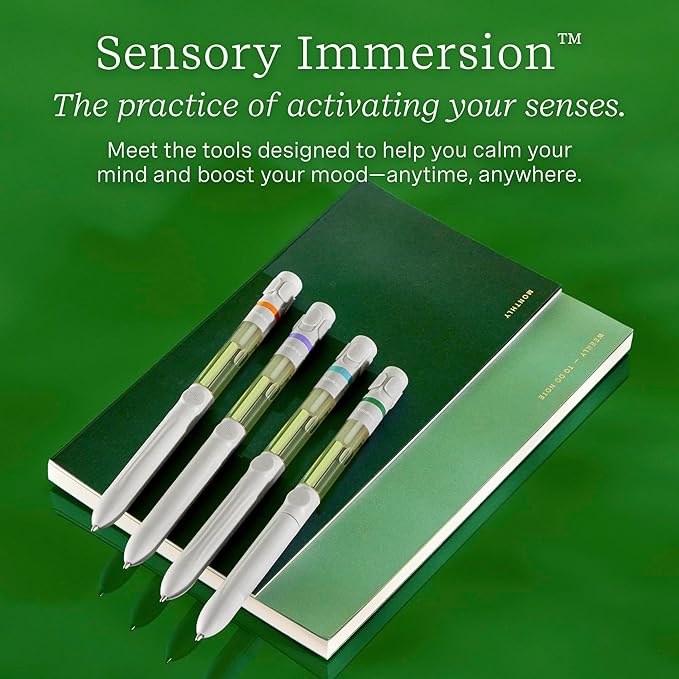 Lifelines Pen Diffuser, Herbal Garden - 1mm Black Ballpoint Pen with Scented Essential Oil Blends – Aromatherapy Diffuser & Sensory Immersion Diffuse Aroma As You Write-DeskLoop Office