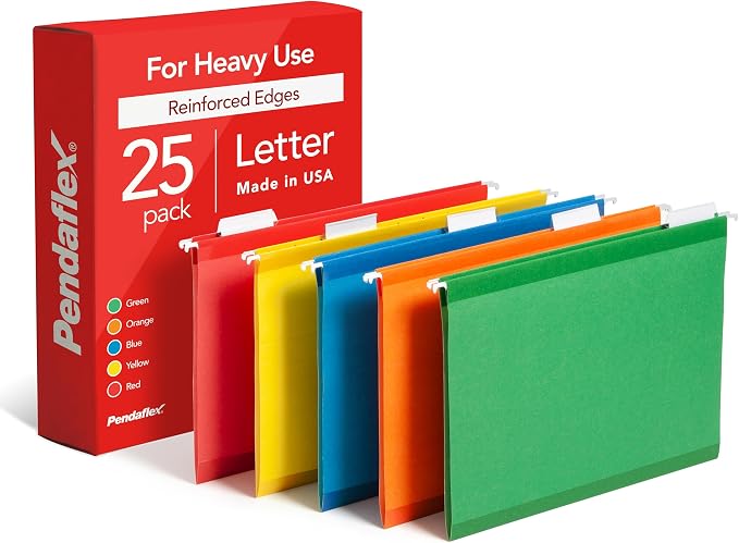 Pendaflex Hanging File Folders, 25 Pack, Letter Size, 5 Tab Positions, by TOPSProducts