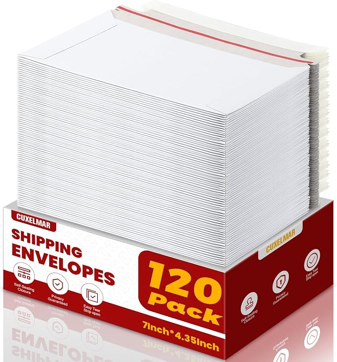 120 Pack White Rigid Mailers, Perfect Size Shipping Envelopes by Unknown
