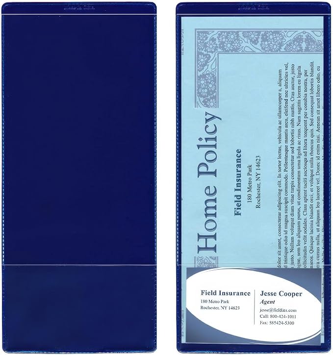 StoreSMART - Navy Blue Plastic Policy Holders - 100 Pack - INS30-NB-100 by StoreSMART