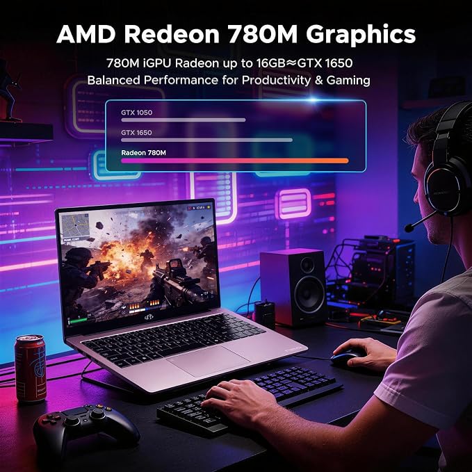 NIMO 15.6" Gaming Laptop, AMD Ryzen 7 8745HS 8-Core, 64GB RAM, 2TB SSD - Image 3