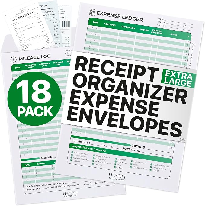 Extra Large Receipt Envelope & Receipts Organizer by Hambli