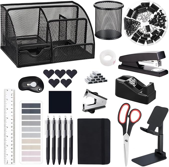 Office Supplies, Desk Accessories, Stapler and Tape Dispenser Set, 1000 Staples by musejoy