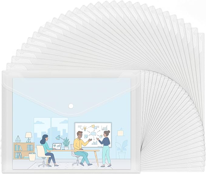 EOOUT 30pcs Plastic Envelopes, US Letter, A4 Size, by EOOUT