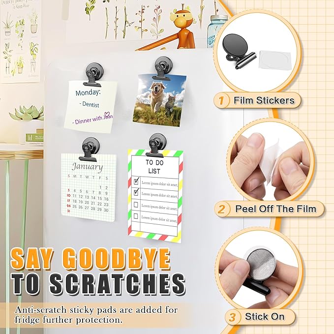 Grtard 100pack Magnetic Clips Heavy Duty, Refrigerator Magnets, Scratch Free - Image 2
