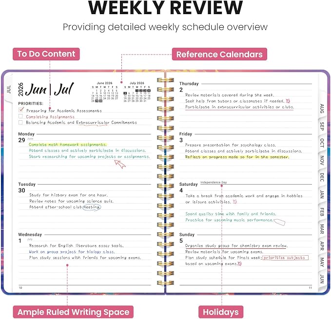 Planner 2026-2027, Hardcover Monthly and Weekly Academic Planner July 2026 - Image 3