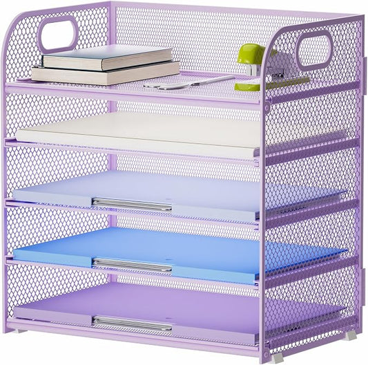 Marbrasse Paper Organizer Letter Tray, 5 Tier Mesh File Organizer by Marbrasse