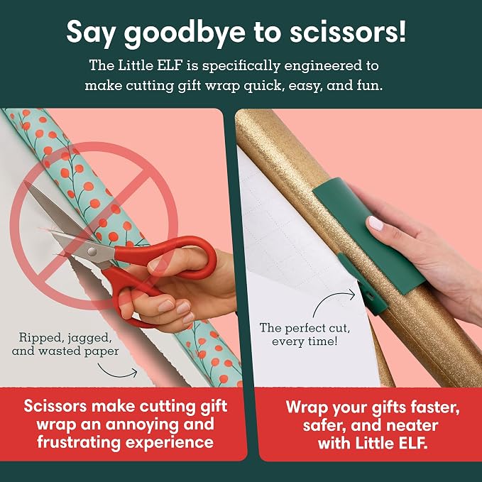 Little ELF Wrapping Paper Cutter | As seen on Shark Tank | Made in USA | Green - Image 4