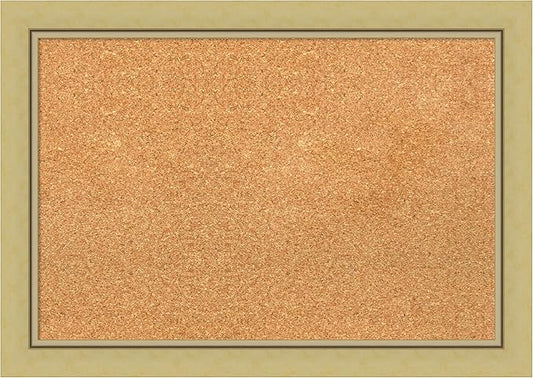 Amanti Art Natural Cork Board for Wall, 19x27 Vision Board with Gold Frame, Medium Corkboard Office Decor for Home Organization, Casual Corkboard Pinboard to display items for home organization-DeskLoop Office