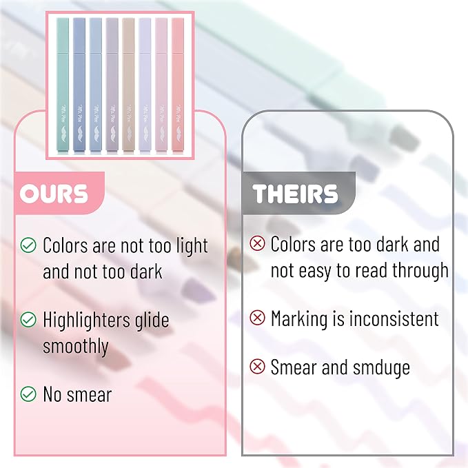 Mr. Pen- Aesthetic Highlighters No Bleed, 8 Pack, Morandi Colors | Chisel Tip - Image 6