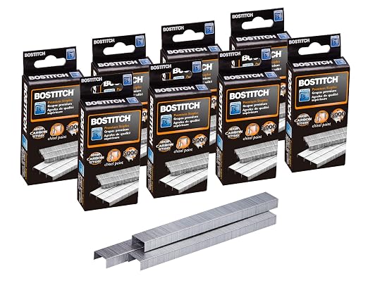 Bostitch Office Standard Staples, 1/4" Length, Full Strip Staples, 5000 Per Box by BostitchOfficeProducts