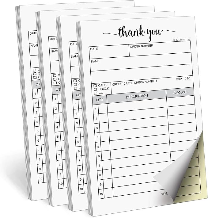 321Done Thank You Receipt Pad, 2-Part Carbonless Carbon Copy Duplicate by 321Done