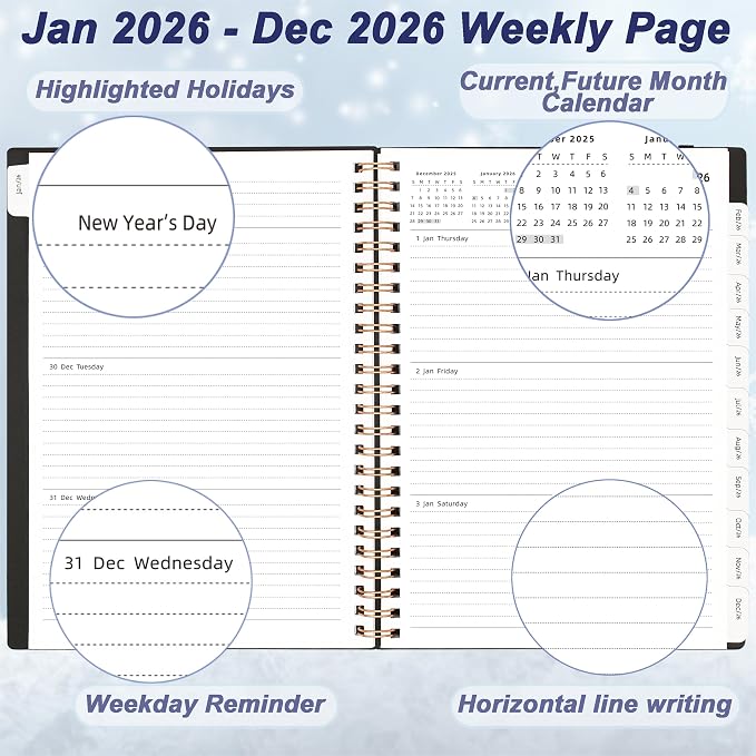 Daily Planner 2026, 2026 Planner Weekly and Monthly, Jan 2026-Dec 2026 - Image 2