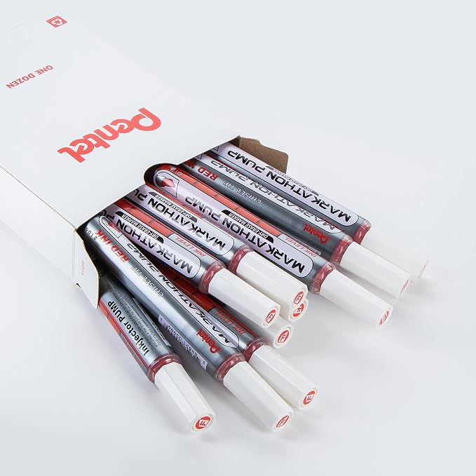 Pentel Markathon Pump Dry Erase Marker, Chisel Tip, 12 Pack - Image 2