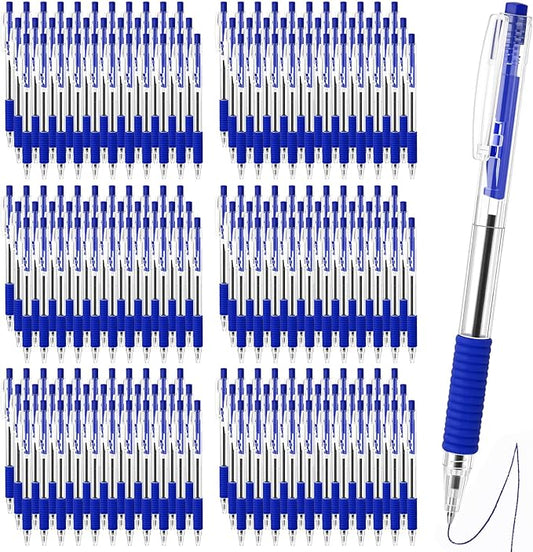 200 Pack Blue Gel Ink Pens Bulk, 1.0mm Retractable Click Point Ballpoint Pens Smooth Writing with Comfortable Grip for Back to School Office Classroom Business Home Work Supplies-DeskLoop Office
