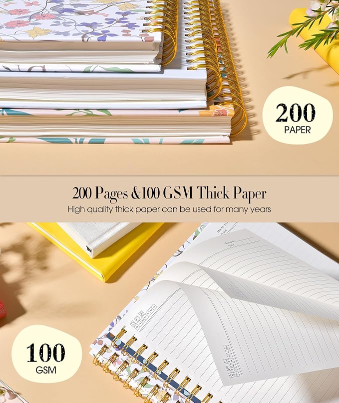 Cute Spiral Notebook Journal for Women, 200 Pages Lined Notebooks 8.5” x 11” - Image 4