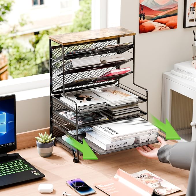 Simple Trending 8-Tier Desk File Organizer - Image 3