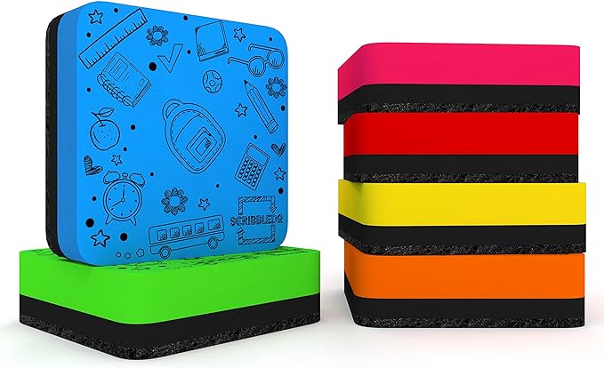 Scribbledo 6 Pack Magnetic Dry Erase Erasers by Scribbledo