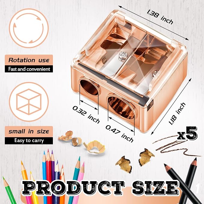 Chuangdi 5 Pack Makeup Pencil Sharpener Plastic Lip Liner Pencil Eyeliner - Image 2