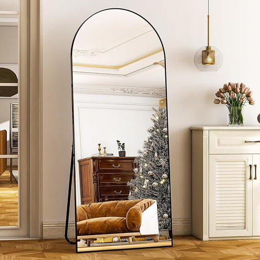 HARRITPURE 28" x 71" Full Length Mirror - Aluminum Alloy Frame Full Body Mirror - Black Extra Large Floor Mirrors for Bedroom, Living Room, Bathroom-DeskLoop Office