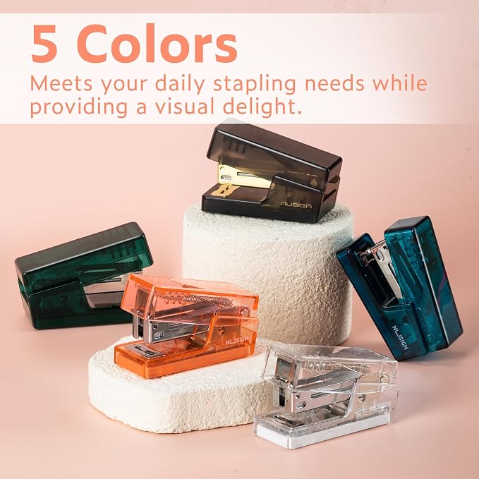 NUSIGN Mini Stapler with 830 Staples, Small Cute Desk Staplers, 25 Sheet - Image 6