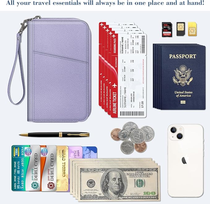 Fintie Family Passport Holder Wallet, RFID Blocking Travel Document Organizer - Image 3