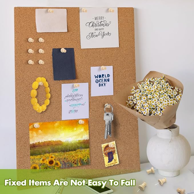 120Pcs Wood Push Pins, Thumb Tacks - Image 5