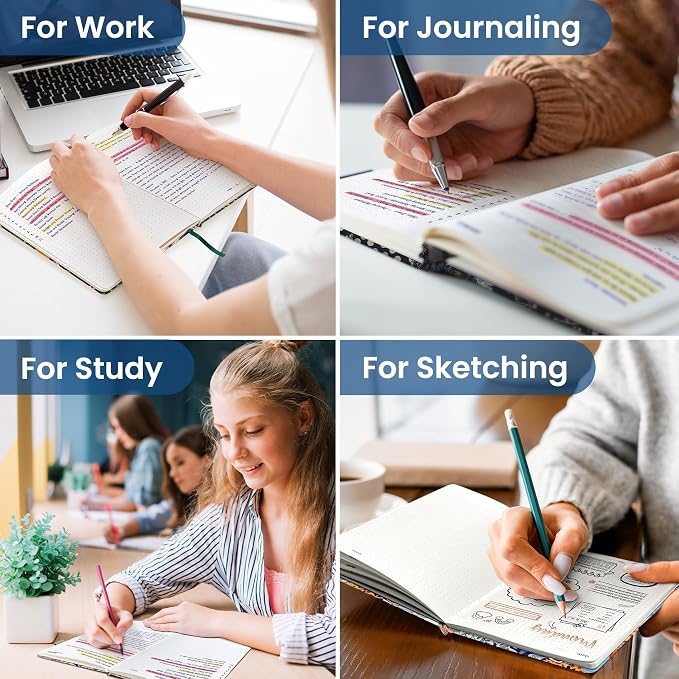 Dotted Journal Notebook for Women & Men, Hardcover Leather Journal for Writing - Image 6