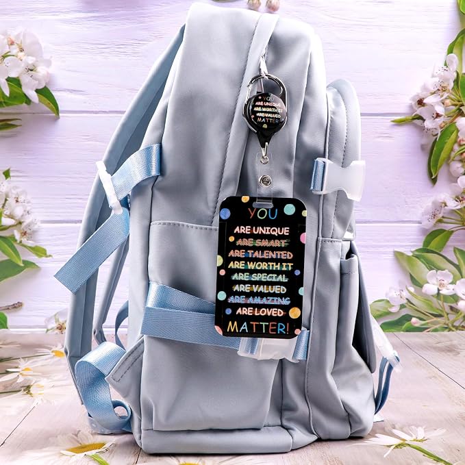 Cool Black ID Badge Holder Cute Aesthetic Preppy School Work Heavy Duty - Image 7