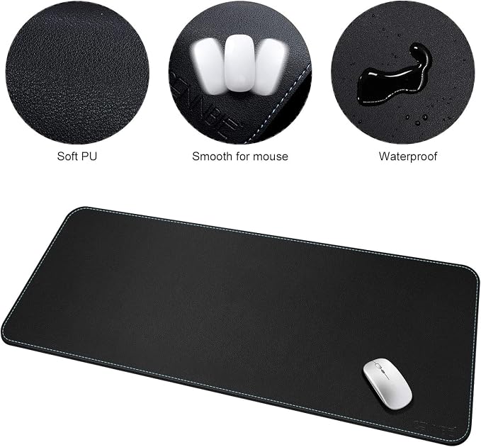 CENNBIE Leather Desk mat Protecter 47.2X19.6in Super Large, PU Leather Desk Mat - Image 2