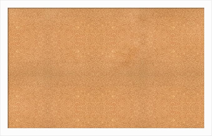 Amanti Art Natural Cork Board for Wall, 35x55 Vision Board with White Frame, Oversize Corkboard Office Decor for Home Organization, Casual Corkboard Pinboard to Display Items for Home Organization in-DeskLoop Office