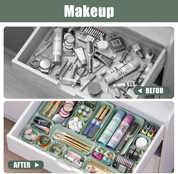 Drawer Organizers Bins 18 PCS for Bathroom Makeup Desk Office | - Image 8