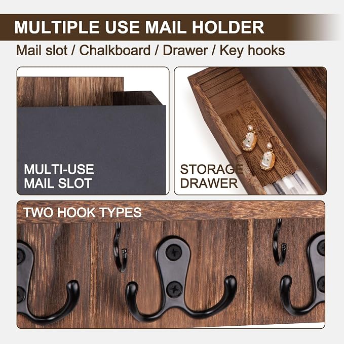 Lucundm Mail and Key Holder Wall Mount - Image 3