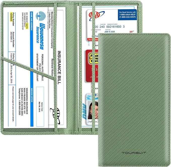 TOURSUIT Car Registration and Insurance Card Holder, Vehicle License Document by TOURSUIT