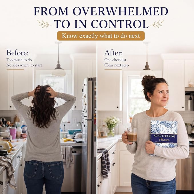 Blue Floral ADHD Cleaning Planner - Image 2