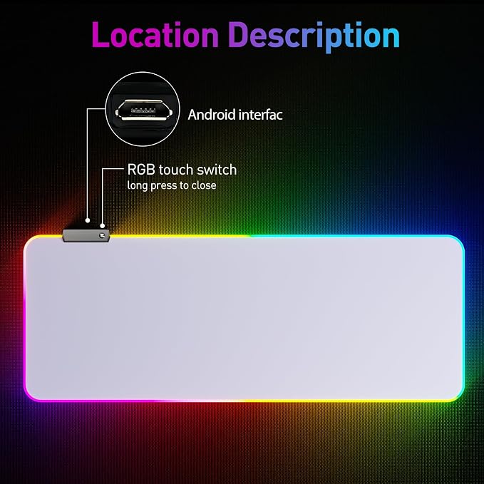 RGB Mousepad Led Mouse Pad, Large Mouse Pad, Led and Big Mouse mat - Image 3