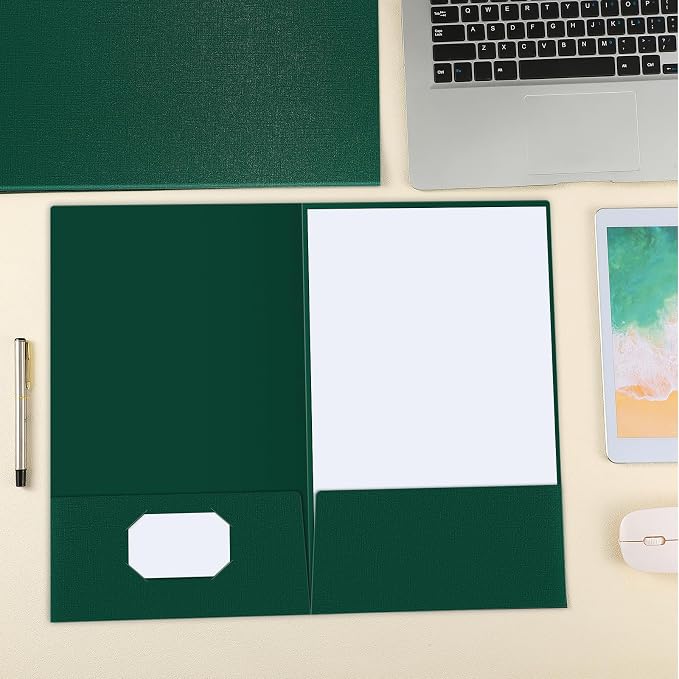 25 Pack 9" x 14.5" Legal Size Folders Linen Presentation Folders Bulk - Image 4