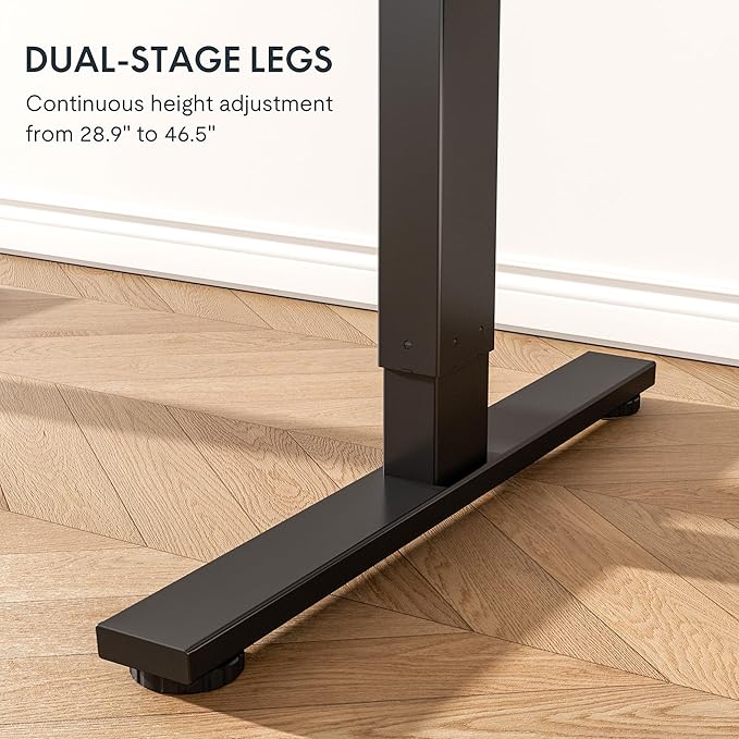 FLEXISPOT EN1 Whole-Piece Standing Desk 40 x 24 Inches Electric Height Adjustable Small Desk for Home Office (Black Frame + 40 in Black Top)-DeskLoop Office