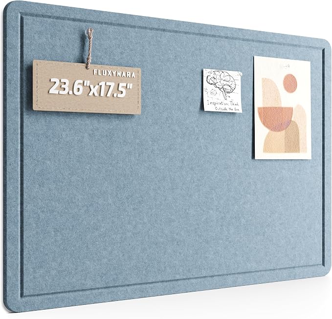 Fluxynara Bulletin Board, 23.6" x 17.5" Cork Board Alternative by FLUXYNARA