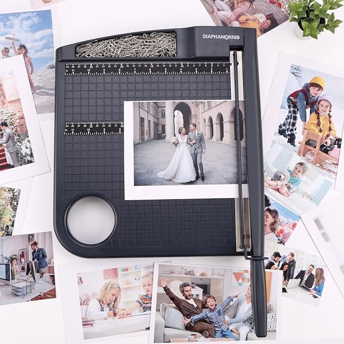 Paper Cutter,Heavy Duty Guillotine Paper Trimmer with Portable Base DesignandSafety Guard/Blade Lock,12" Cut Length Paper Slicer with17PCS Capacity,Cardstock/Laminating/Cardboard/Photos/Vinyl,(Grey)-DeskLoop Office