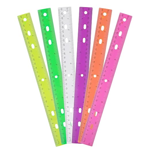 Rulers with Holes for Three-Ring Binders for School Supplies, Flexible Ruler 12 - Image 3