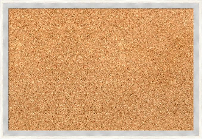 Amanti Art Natural Cork Board for Wall, 13x19 Vision Board with White Frame, Small Corkboard Office Decor for Home Organization, Modern Corkboard Pinboard to Display Items for Home Organization in-DeskLoop Office