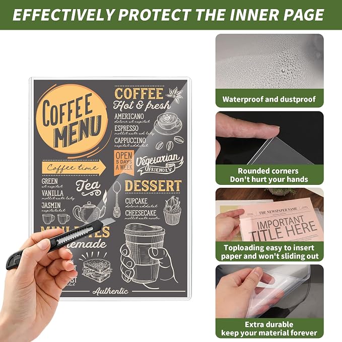 10 Pack 11" x17" Hard Plastics Sheet Protector, Rigid Print Protectors - Image 3