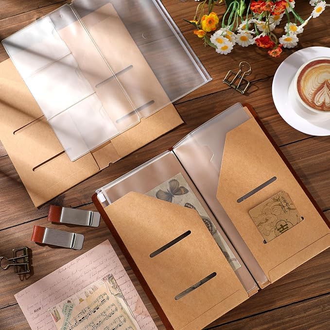 Travelers Journal Notebook Accessories Kit Include Travel Kraft File Folder - Image 4