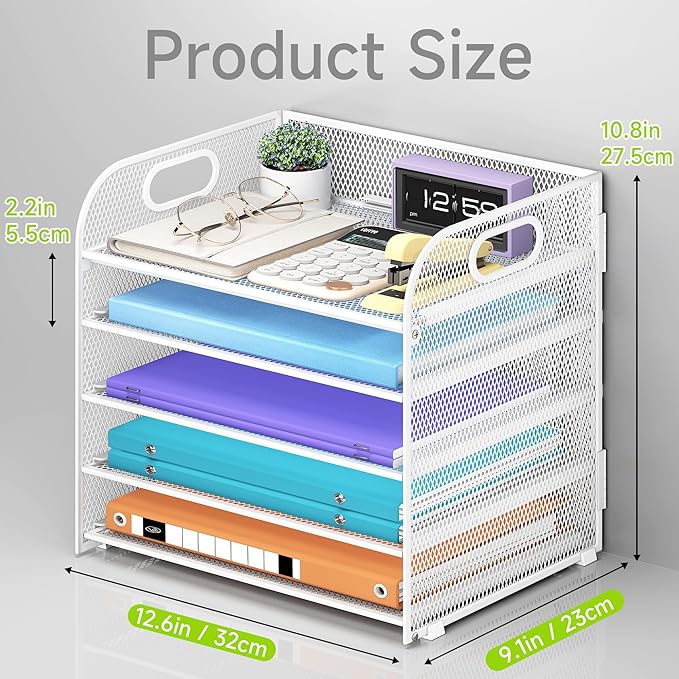 Cawukege 2 Pack 5 Tier Paper Organizer, Letter Tray - Image 5