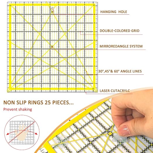 Quilting Rulers, Sewing Rulers, 4 Piece Quilting Square Templates, Acrylic - Image 6