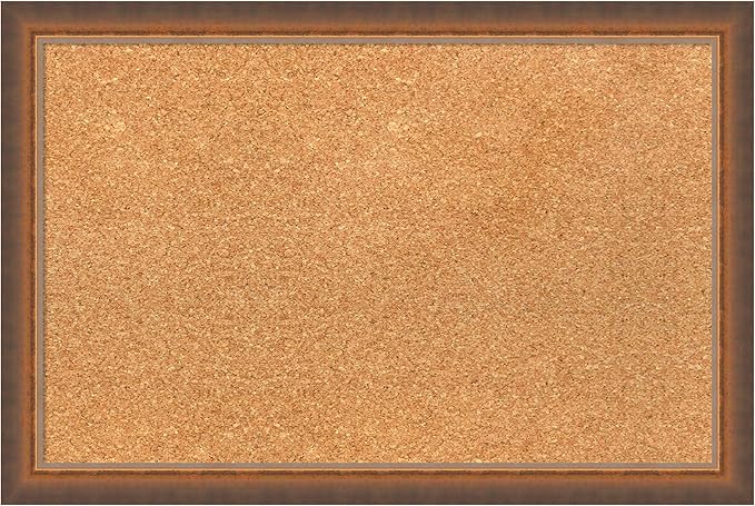 Amanti Art Natural Cork Board for Wall, 16x24 Vision Board with Bronze Frame, Small Corkboard Office Decor for Home Organization, Modern Corkboard Pinboard to Display Items for Home Organization in-DeskLoop Office