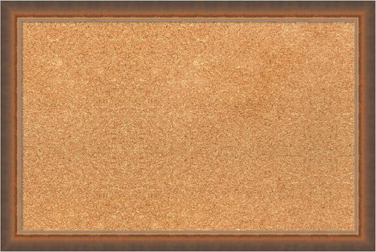 Amanti Art Natural Cork Board for Wall, 16x24 Vision Board with Bronze Frame, Small Corkboard Office Decor for Home Organization, Modern Corkboard Pinboard to Display Items for Home Organization in-DeskLoop Office