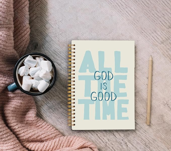 Ecezatik Blue Christian Notebook Journal, God Is Good All the Time Bible - Image 4