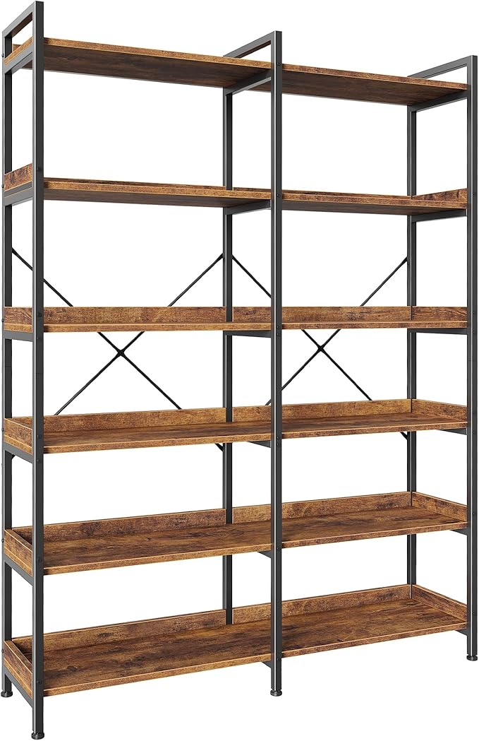 Huuger 6 Tier Bookshelf, Corner Bookshelf by Huuger